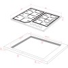 Варочная поверхность Kuppersberg/ KITCHEN RETAIL / Варочная поверхность Kuppersberg, газ, High-Tech, 58 см, автоматический электроподжиг, газ-контроль, форсунки под сжиженый газ, SABAF конфорки, чугунные решетки, цвет черный, цвет фурнитуры черный