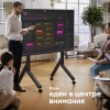Мобильная стойка ONKRON для телевизоров 70-110 (от 200x200 до 1000x600), max нагрузка 120.5 кг, регулируемая высота 1234-1685 мм, черная с колесами и блокировкой