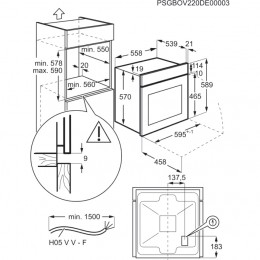 Электрический духовой шкаф Electrolux EOF5H50BZ, 65 л, 8 режимов, конвекция, пар, черный.