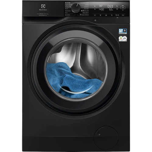 Стиральная машина ELECTROLUX 9 кг, фронтальная загрузка, 1400 об/мин, черная с ЖК дисплеем и инверторным двигателем