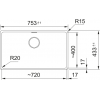 Мойка Franke 125.0741.509/Best из серии MARIS - Монтаж под столешницу, Fragranite, MRG 110-72 в грифельном сером цвете