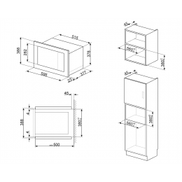 Встраиваемая микроволновая печь SMEG FMI325X, 60 см, 38 см, гриль, нержавеющая сталь.