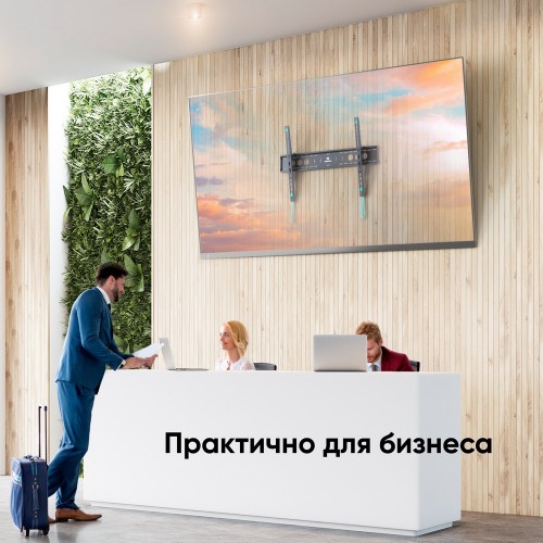 Кронштейн ONKRON для ТВ 60-110 (макс. 900*600) - наклон -10°/+5°, поворот 0°, черный, до 120 кг