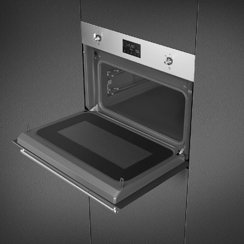 Встраиваемый духовой шкаф SMEG 45 см с функцией СВЧ, паровой очисткой и 11 режимами работы