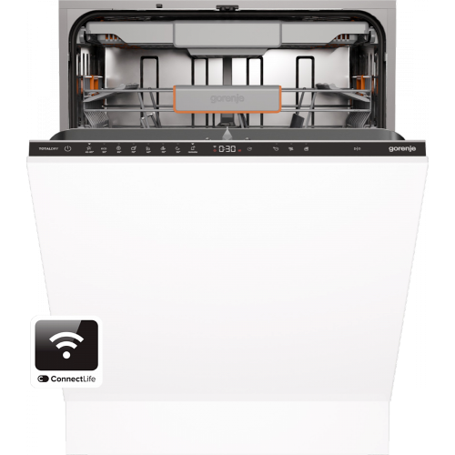 Посудомоечная машина Gorenje встраиваемая, 16 комплектов, инверторный мотор, Wi-Fi управление, AquaStop, уровень шума 42 дБ, A+++