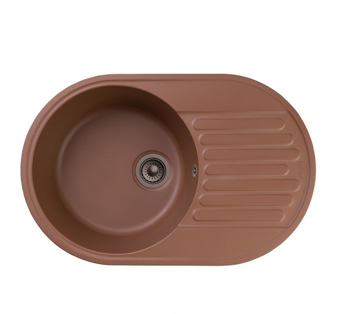 Мойка для кухни Raiber RQ55 круглая с крылом, цвет шоколад